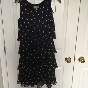 Laura polka dot cascade dress